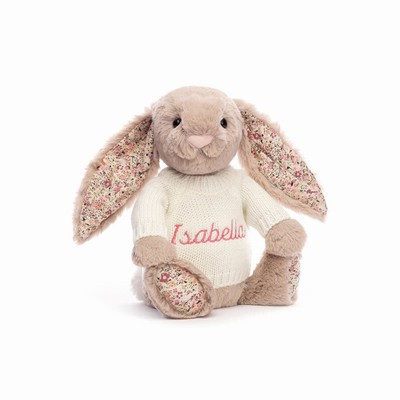 Jellycat Blossom Bea Beige Bunny with Cream Jumper Australia | 048695CQM